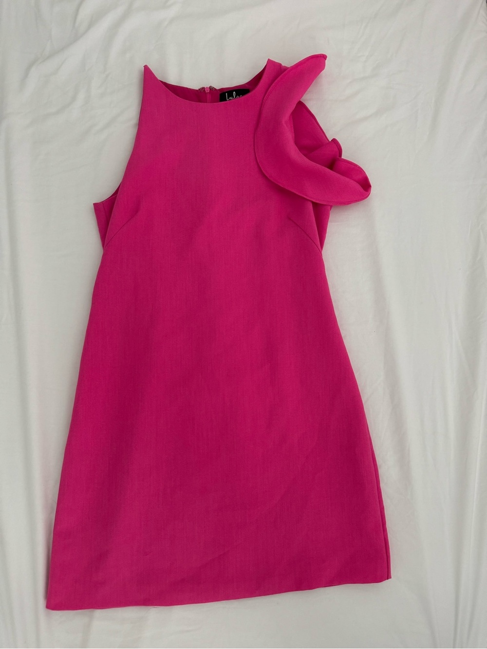Lulu's Hot Pink One-Shoulder Ruffle Mini Dress - Picture 3 of 6
